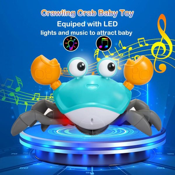 Brinquedos Musicais |   Brinquedo de Caranguejo Rastejante – Presentes para Bebês, Brinquedos para Hora da Barriguinha com Bateria Recarregável, Brinquedos para Bebês com Música e Luz LED para Meninos e Meninas de 0-6, 6-12, 1-3 e 4+ Anos (Verde) Brinquedos Musicais Brinquedos Musicais