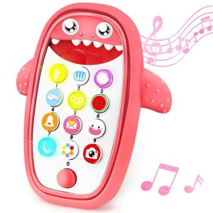 Brinquedos Musicais |   Brinquedo de Celular Baby Shark com Estojo Removível para Mordedor – Leve, Música e Volume Ajustável – Brincar e Aprender – Celular Falso para Bebês e Crianças Pequenas – Presente de Aniversário ou Feriado para Meninas e Meninos de 0 a 6 meses e 6 a 18 meses (Vermelho) Brinquedos Musicais Brinquedos Musicais