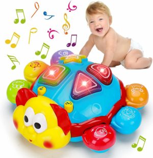 Brinquedos Musicais |   Brinquedo de Engatinhar para Bebês de 6 a 12 Meses – Brinquedo Bilingue em Espanhol e Inglês para Aprendizado de Bebês de 0 a 3-6-7-8-9-10-12-18 Meses – Brinquedo Educativo Musical com Luz para Meninos e Meninas de 1 Ano – Presente de Páscoa para Crianças – Brinquedo para Hora da Barriguinha. Brinquedos Musicais Brinquedos Musicais