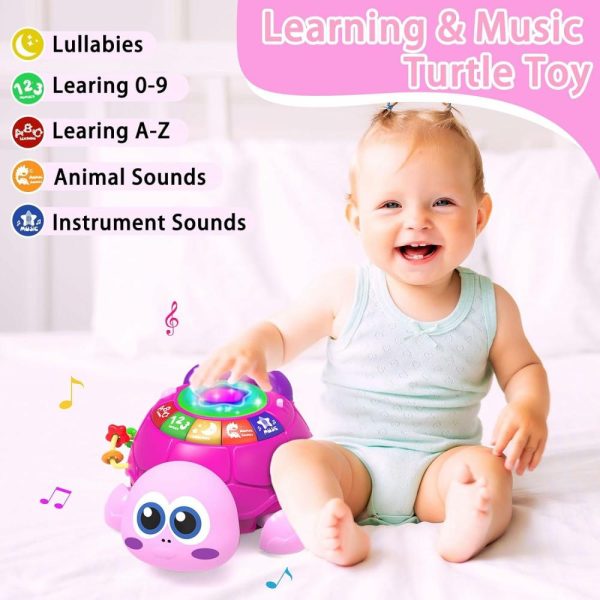 Brinquedos Musicais |   Brinquedo de Tartaruga Musical Iluminada para Bebês – Brinquedos para Bebês de 6 a 12 Meses com Telefone – Brinquedos para Meninas que Engatinham de 7 a 11 Meses – Presente para Bebê Menina de 1 a 2 Anos (Rosa) Brinquedos Musicais Brinquedos Musicais