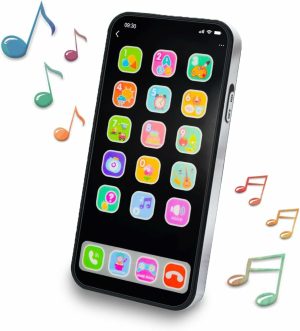 Brinquedos Musicais |   Brinquedo de Telefone para Bebês de 1 Ano – Telefone Musical com Luz e Som – Brinquedo de Faz de Conta para Meninos e Meninas – Presentes para Aniversário e Feriados (Preto) Brinquedos Musicais Brinquedos Musicais