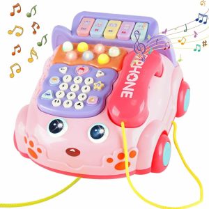 Brinquedos Musicais |   Brinquedo de Telefone para Bebês, Telefone de Brinquedo para Bebês, Piano de Música com Luz para Crianças, Telefone de Brincadeira para Meninas, Celular Infantil com Luz, Brinquedo Interativo para Pais e Filhos, Presente de Jogo para Meninos e Meninas, Presente de Educação Infantil, Rosa, 18 meses+. Brinquedos Musicais Brinquedos Musicais