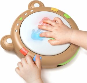 Brinquedos Musicais |   Brinquedo Eletrônico Musical para Bebês com Luzes e Sons – Tambores Iluminados para Desenvolvimento Motor Precoce – Presente para Bebês, Crianças Pequenas, Meninos e Meninas Brinquedos Musicais Brinquedos Musicais