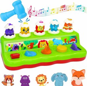 Brinquedos Musicais |   Brinquedo Interativo de Animais com Música e Luz – Som de Animais – Martelo – Brinquedos para Bebês de 12 a 18 Meses – 9+ Meses – Brinquedos de Causa e Efeito para Meninos e Meninas de 1 Ano – Brinquedos para Crianças de 1 a 2 Anos – Brinquedos Musicais para Bebês Brinquedos Musicais Brinquedos Musicais