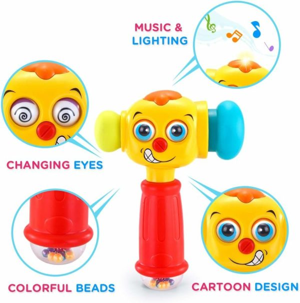 Brinquedos Musicais |   Brinquedo Martelo Musical com Luzes para Bebês de 12 a 18 Meses – Martelo Infantil com Sons e Luzes para Crianças de 1 Ano Brinquedos Musicais Brinquedos Musicais