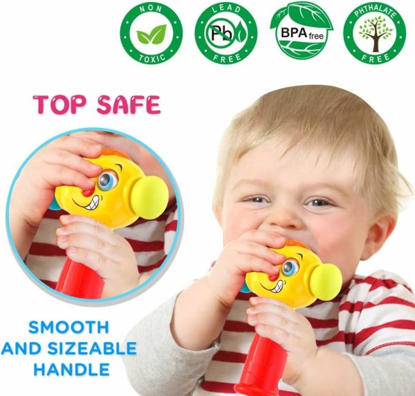 Brinquedos Musicais |   Brinquedo Martelo Musical com Luzes para Bebês de 12 a 18 Meses – Martelo Infantil com Sons e Luzes para Crianças de 1 Ano Brinquedos Musicais Brinquedos Musicais