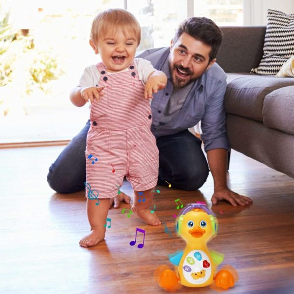 Brinquedos Musicais |   Brinquedo Musical de Pato para Bebês – Dançante e Engatinhando – Brinquedos para Hora da Barriga com Luz – Presentes de Aniversário para Meninos e Meninas de 1 a 2 Anos – Desenvolvimento e Aprendizado para Bebês de 0 a 18 Meses – Brinquedos para Crianças de 1 a 2 Anos Brinquedos Musicais Brinquedos Musicais