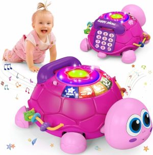 Brinquedos Musicais |   Brinquedo Musical de Tartaruga para Bebês de 6 a 18 Meses – Brinquedo Educativo de Aprendizado Precoce – Essencial para Presentes de Meninas e Recém-Nascidos de 7 a 24 Meses (Rosa) Brinquedos Musicais Brinquedos Musicais