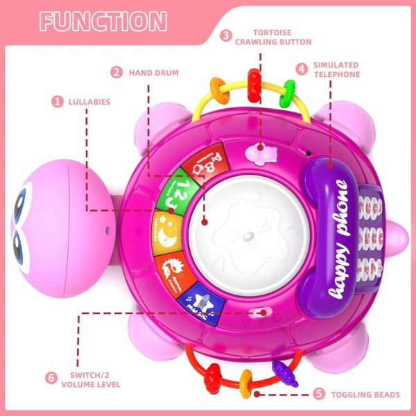 Brinquedos Musicais |   Brinquedo Musical de Tartaruga para Bebês de 6 a 18 Meses – Brinquedo Educativo de Aprendizado Precoce – Essencial para Presentes de Meninas e Recém-Nascidos de 7 a 24 Meses (Rosa) Brinquedos Musicais Brinquedos Musicais