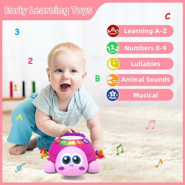 Brinquedos Musicais |   Brinquedo Musical de Tartaruga para Bebês de 6 a 18 Meses – Brinquedo Educativo de Aprendizado Precoce – Essencial para Presentes de Meninas e Recém-Nascidos de 7 a 24 Meses (Rosa) Brinquedos Musicais Brinquedos Musicais