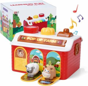 Brinquedos Musicais |   Brinquedo Musical Pop Up para Bebês com Modos de Piano – Brinquedos de Causa e Efeito para Bebês de 6 a 12 Meses – Brinquedos de Animais da Fazenda Pop Up para Crianças de 1 a 3 Anos, Meninos e Meninas Brinquedos Musicais Brinquedos Musicais