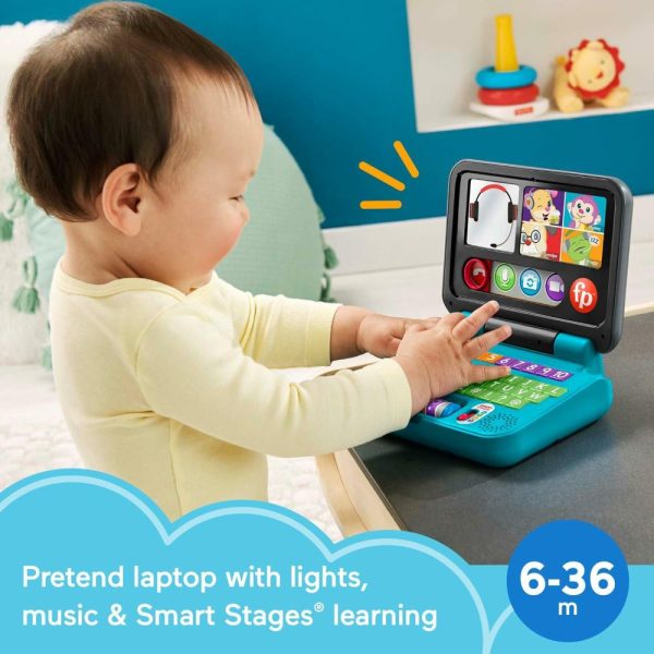 Brinquedos Musicais |   Brinquedo para Bebês e Crianças Pequenas Laugh & Learn Laptop Conecte-se Falso Computador com Estágios Inteligentes para Bebês a Partir de 6 Meses Brinquedos Musicais Brinquedos Musicais