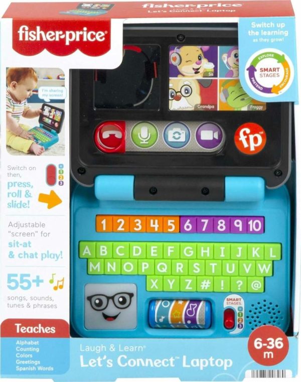 Brinquedos Musicais |   Brinquedo para Bebês e Crianças Pequenas Laugh & Learn Laptop Conecte-se Falso Computador com Estágios Inteligentes para Bebês a Partir de 6 Meses Brinquedos Musicais Brinquedos Musicais