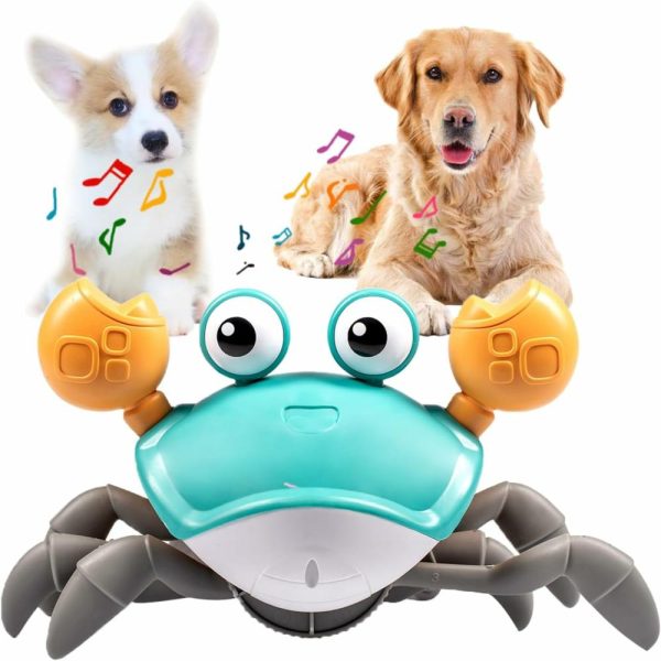 Brinquedos Musicais |   Brinquedo para Cachorros – Caranguejo Escapando com Controle Musical e Luzes – Brinquedo Interativo de Caranguejo Dançante com Evitação de Obstáculos para Filhotes/Cachorros Pequenos/Médios (Verde) Brinquedos Musicais Brinquedos Musicais