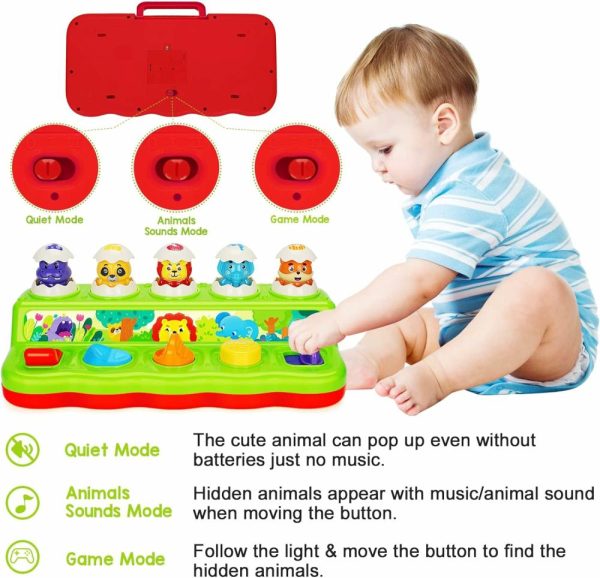 Brinquedos Musicais |   Brinquedo Pop Up de Animais com Música e Som – Brinquedo de Desenvolvimento Precoce para Bebês de 12 a 18 Meses – Ideal para Meninos e Meninas de 1 Ano Brinquedos Musicais Brinquedos Musicais