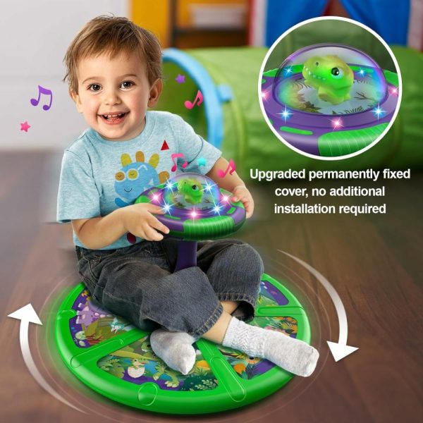 Brinquedos Musicais |   Brinquedos de Dinossauro para Sentar e Girar para Meninos de 1 a 3 Anos – Presente de Aniversário para Meninos de 2 a 4 Anos com Luzes LED e Música – Giro de 360° Brinquedos Musicais Brinquedos Musicais