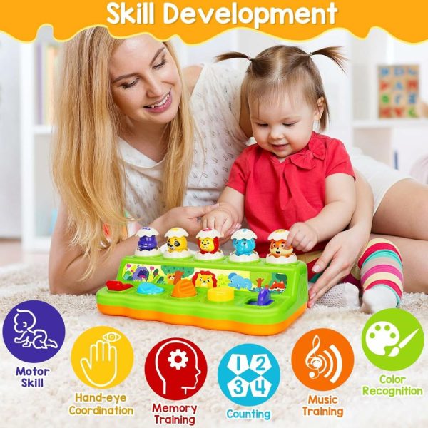 Brinquedos Musicais |   Brinquedos Interativos Pop Up para Meninos e Meninas de 1 Ano – Brinquedos Montessori de Causa e Efeito com Música e Luz – Brinquedos Musicais para Aprendizagem Precoce para Crianças de 1 a 3 Anos – Presente para Bebês de 9 a 12-18 Meses Brinquedos Musicais Brinquedos Musicais