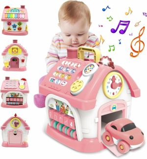 Brinquedos Musicais |   Brinquedos Montessori para Meninas a Partir de 1 Ano – Brinquedos para Crianças de 1 a 2 Anos, Brinquedo 8 em 1 com Som/Luzes/Música/Relógio/Telefone/Carro, Aprendizado Inteligente em Casa Brinquedos Musicais Brinquedos Musicais