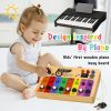 Brinquedos Musicais |   Brinquedos Montessori Sensoriais para Autismo para Crianças de 1 Ano – Quadro de Atividades para Crianças de 1 a 4 Anos – Teclado Musical Mini Piano de Madeira com Botão de Luz LED – Brinquedos Educativos para Aprendizagem na Pré-Escola Brinquedos Musicais Brinquedos Musicais