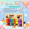 Brinquedos Musicais |   Brinquedos Montessori Sensoriais para Autismo para Crianças de 1 Ano – Quadro de Atividades para Crianças de 1 a 4 Anos – Teclado Musical Mini Piano de Madeira com Botão de Luz LED – Brinquedos Educativos para Aprendizagem na Pré-Escola Brinquedos Musicais Brinquedos Musicais