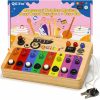 Brinquedos Musicais |   Brinquedos Montessori Sensoriais para Autismo para Crianças de 1 Ano – Quadro de Atividades para Crianças de 1 a 4 Anos – Teclado Musical Mini Piano de Madeira com Botão de Luz LED – Brinquedos Educativos para Aprendizagem na Pré-Escola Brinquedos Musicais Brinquedos Musicais