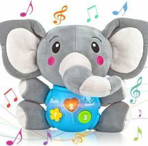 Brinquedos Musicais |   Brinquedos Musicais de Elefante de Pelúcia para Bebês 0 a 36 Meses – Brinquedos Fofos de Animais que Acendem – Brinquedos Musicais para Recém-Nascidos e Bebês Meninos e Meninas – Ideal para Crianças de 0 a 36 Meses (Cinza) Brinquedos Musicais Brinquedos Musicais