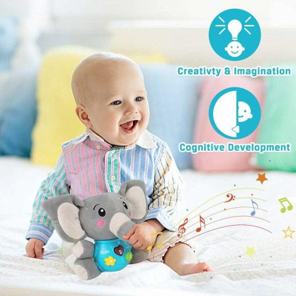 Brinquedos Musicais |   Brinquedos Musicais de Elefante de Pelúcia para Bebês 0 a 36 Meses – Brinquedos Fofos de Animais que Acendem – Brinquedos Musicais para Recém-Nascidos e Bebês Meninos e Meninas – Ideal para Crianças de 0 a 36 Meses (Cinza) Brinquedos Musicais Brinquedos Musicais