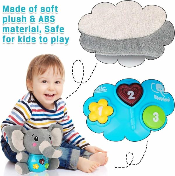 Brinquedos Musicais |   Brinquedos Musicais de Elefante de Pelúcia para Bebês 0 a 36 Meses – Brinquedos Fofos de Animais que Acendem – Brinquedos Musicais para Recém-Nascidos e Bebês Meninos e Meninas – Ideal para Crianças de 0 a 36 Meses (Cinza) Brinquedos Musicais Brinquedos Musicais