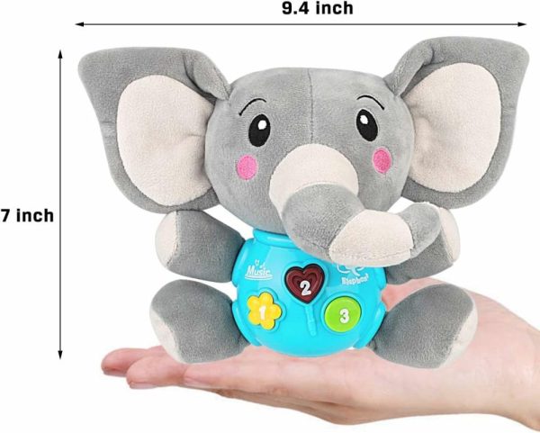 Brinquedos Musicais |   Brinquedos Musicais de Elefante de Pelúcia para Bebês 0 a 36 Meses – Brinquedos Fofos de Animais que Acendem – Brinquedos Musicais para Recém-Nascidos e Bebês Meninos e Meninas – Ideal para Crianças de 0 a 36 Meses (Cinza) Brinquedos Musicais Brinquedos Musicais