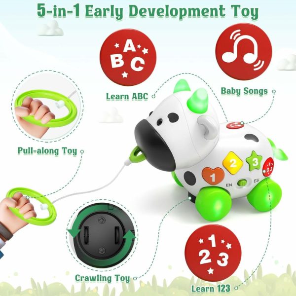 Brinquedos Musicais |   Brinquedos Musicais de Vaca para Meninos e Meninas a Partir de 1 Ano – Brinquedo Bilíngue para Bebês de 6 a 12 a 18 Meses – Brinquedos para Meninos de 1 Ano – Presente para Meninas de 1 Ano – Brinquedo Educativo para Crianças de 1 a 2 Anos – Primeiro Natal – Presente de 1º Aniversário Brinquedos Musicais Brinquedos Musicais