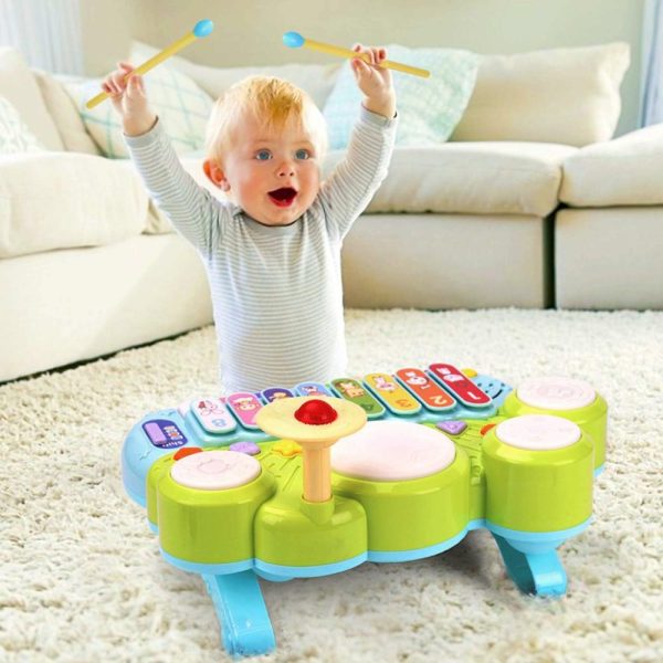 Brinquedos Musicais |   Brinquedos Musicais para Bebês 3 em 1: Piano, Teclado, Xilofone e Bateria para Meninas e Meninos de 1 Ano – Brinquedos de Idade 2 – Instrumentos Musicais para Aprendizagem de Crianças de 1 a 3 Anos – Presentes de Páscoa – Brinquedos para Bebês de 6, 9, 12, 18 e 24 Meses. Brinquedos Musicais Brinquedos Musicais