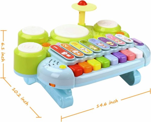 Brinquedos Musicais |   Brinquedos Musicais para Bebês 3 em 1: Piano, Teclado, Xilofone e Bateria para Meninas e Meninos de 1 Ano – Brinquedos de Idade 2 – Instrumentos Musicais para Aprendizagem de Crianças de 1 a 3 Anos – Presentes de Páscoa – Brinquedos para Bebês de 6, 9, 12, 18 e 24 Meses. Brinquedos Musicais Brinquedos Musicais