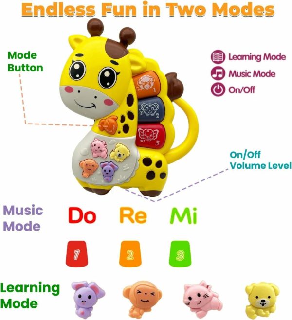 Brinquedos Musicais |   Brinquedos Musicais para Bebês de 12 a 18 Meses – Piano Musical de Animais com Luz para Bebês – Brinquedos Educativos para Crianças – Presente de Aniversário para Meninas e Meninos de 1 a 2 Anos (Girafa) Brinquedos Musicais Brinquedos Musicais