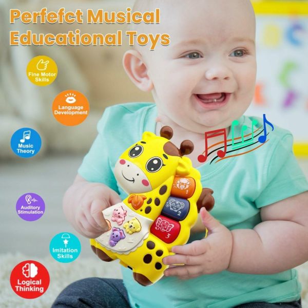 Brinquedos Musicais |   Brinquedos Musicais para Bebês de 12 a 18 Meses – Piano Musical de Animais com Luz para Bebês – Brinquedos Educativos para Crianças – Presente de Aniversário para Meninas e Meninos de 1 a 2 Anos (Girafa) Brinquedos Musicais Brinquedos Musicais