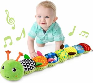 Brinquedos Musicais |   Brinquedos Musicais para Bebês – Lagarta de Pelúcia, Brinquedos de Animais de Pelúcia para Bebês com Som e Chocalhos, Brinquedos Sensoriais Macios com Texturas para Hora de Barriga para Meninos e Meninas Recém-Nascidos de 0 a 3, 6 e 12 Meses (Verde) Brinquedos Musicais Brinquedos Musicais