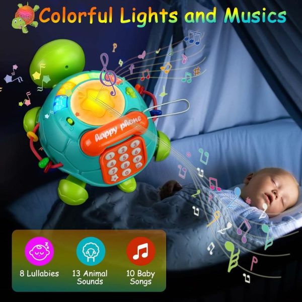 Brinquedos Musicais |   Brinquedos Musicais para Bebês Tartaruga de 6 a 12 Meses – Brinquedos de Música com Luz para Bebês – Desenvolvimento de Tempo de Barriga – Brinquedo de Engatinhar para Bebês de 7, 8, 9, 10+ Meses – Páscoa e Natal para Meninos e Meninas de 4, 5, 6 e 12 Meses Brinquedos Musicais Brinquedos Musicais