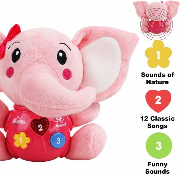 Brinquedos Musicais |   Brinquedos para Bebê Menina 0-6 Meses, Brinquedos para Bebê Menino, Presentes para Meninas, Brinquedos Musicais para Recém-Nascidos, Brinquedos para Meninas 0-3 Meses, Brinquedo de Elefante de Pelúcia, Brinquedos para Bebês 6-12 Meses, Presentes de Páscoa para Bebês Meninas. Brinquedos Musicais Brinquedos Musicais