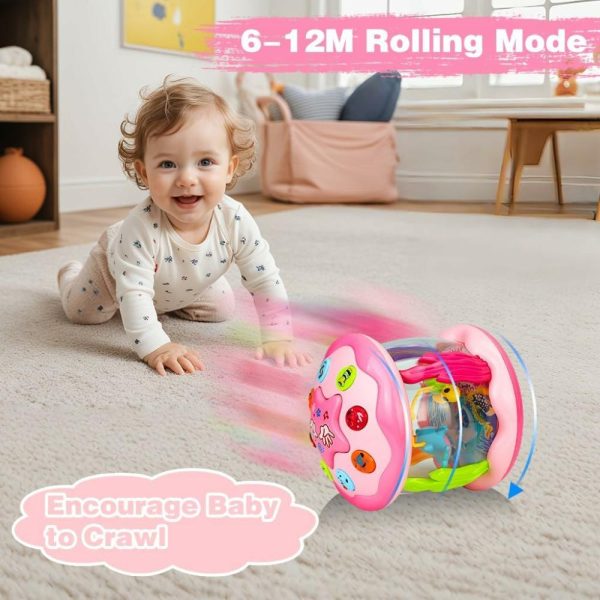 Brinquedos Musicais |   Brinquedos para Bebê Menina de 6 a 12 Meses: Brinquedos Musicais com Luz Rotativa do Oceano para Bebês de 12 a 18 Meses, Brinquedos de Aprendizado para Bebês que Engatinham, Presentes para Meninas de 1 a 3 Anos (Rosa) Brinquedos Musicais Brinquedos Musicais