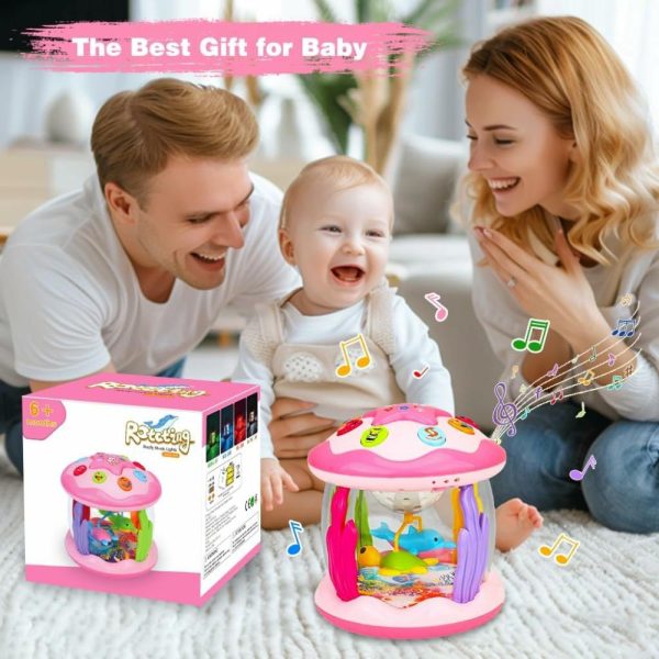 Brinquedos Musicais |   Brinquedos para Bebê Menina de 6 a 12 Meses: Brinquedos Musicais com Luz Rotativa do Oceano para Bebês de 12 a 18 Meses, Brinquedos de Aprendizado para Bebês que Engatinham, Presentes para Meninas de 1 a 3 Anos (Rosa) Brinquedos Musicais Brinquedos Musicais