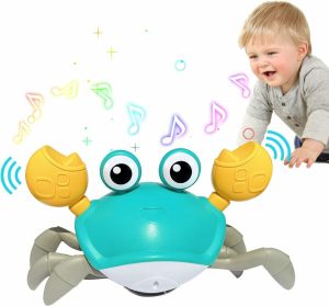 Brinquedos Musicais |   Brinquedos para Bebês – Caranguejo de Engatinhar – Brinquedos para Barriga de Bebê 3 4 5 6 7 8 9 10 11 12 Meses Brinquedos para Bebês 6-12 12-18 Meses Caranguejos Musicais Iluminados Sensoriais Interativos para Crianças de 1 Ano – Presentes de Aniversário para Meninos e Meninas Brinquedos Musicais Brinquedos Musicais