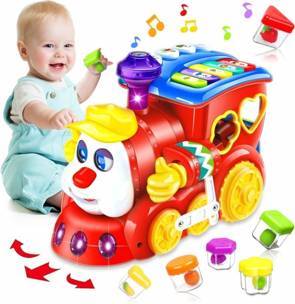 Brinquedos Musicais |   Brinquedos para Bebês de 1 Ano para Menino e Menina – Trem Musical, Brinquedos para Bebês de 6-12 e 12-18 Meses, Brinquedos Educativos de Aprendizagem Precoce Montessori para Meninas com Blocos/Música/Luz – Presentes de Natal e Aniversário para Crianças de 1, 2 e 3 Anos. Brinquedos Musicais Brinquedos Musicais