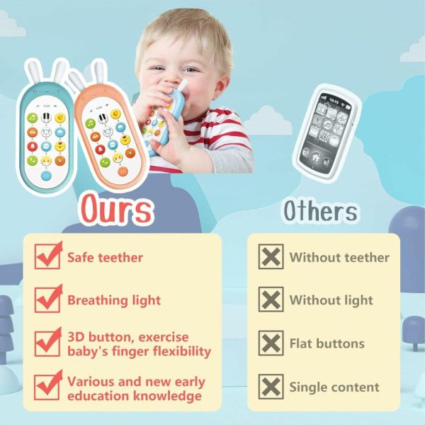 Brinquedos Musicais |   Brinquedos para Bebês de 1 Ano para Meninos e Meninas – Brinquedo de Celular para Bebês – Brinquedos Sensoriais de Aprendizado com 12 Funções – Brinquedos para Bebês de 6 a 12 Meses com Efeitos Sonoros e Luz – Brinquedos de Mordida para Bebês e Recém-Nascidos – Presente Ideal. Brinquedos Musicais Brinquedos Musicais