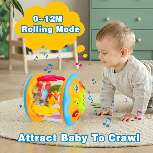 Brinquedos Musicais |   Brinquedos para Bebês de 6 a 12 Meses – Brinquedos Musicais de Aprendizado para Bebês de 12 a 18 Meses – Brinquedos Oceano com Luz Rotativa para Crianças de 1 a 3+ Anos – Presentes para Bebês Meninos e Meninas Brinquedos Musicais Brinquedos Musicais