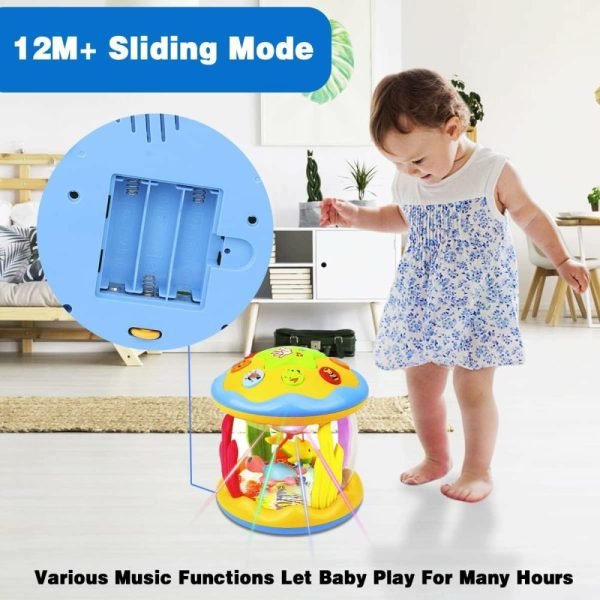 Brinquedos Musicais |   Brinquedos para Bebês de 6 a 12 Meses – Brinquedos Musicais de Aprendizado para Bebês de 12 a 18 Meses – Brinquedos Oceano com Luz Rotativa para Crianças de 1 a 3+ Anos – Presentes para Bebês Meninos e Meninas Brinquedos Musicais Brinquedos Musicais