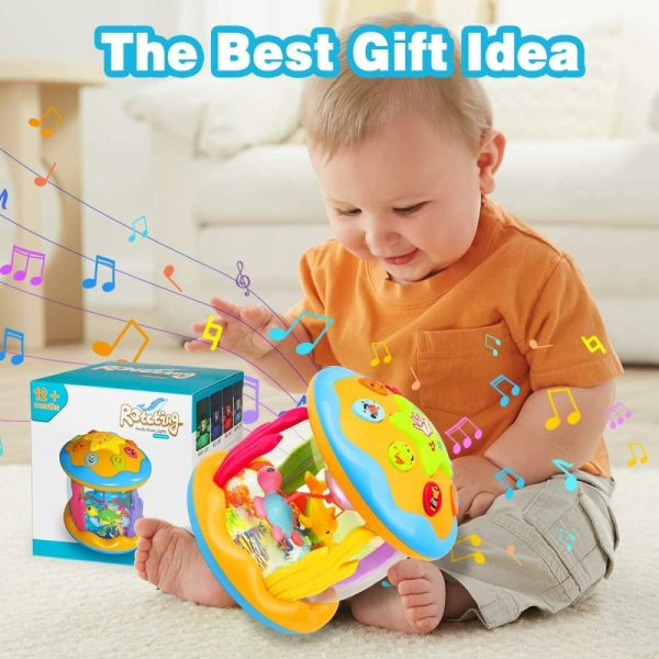 Brinquedos Musicais |   Brinquedos para Bebês de 6 a 12 Meses – Brinquedos Musicais de Aprendizado para Bebês de 12 a 18 Meses – Brinquedos Oceano com Luz Rotativa para Crianças de 1 a 3+ Anos – Presentes para Bebês Meninos e Meninas Brinquedos Musicais Brinquedos Musicais