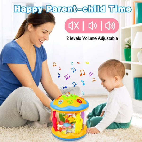 Brinquedos Musicais |   Brinquedos para Bebês de 6 a 12 Meses – Brinquedos Musicais de Aprendizado para Bebês de 12 a 18 Meses – Brinquedos Oceano com Luz Rotativa para Crianças de 1 a 3+ Anos – Presentes para Bebês Meninos e Meninas Brinquedos Musicais Brinquedos Musicais