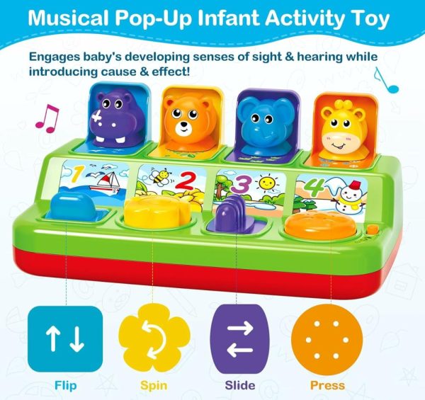 Brinquedos Musicais |   Brinquedos para Bebês de 6 a 12 Meses – Brinquedos Musicais Pop-Up de Causa e Efeito com Luz e Música para 12-18 Meses, Brinquedos Educativos de Aprendizado Precoce para Crianças de 1 a 3 Anos – Presentes Ideais para Bebês Meninos e Meninas Brinquedos Musicais Brinquedos Musicais