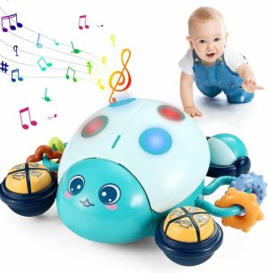 Brinquedos Musicais |   Brinquedos para Bebês de 6 a 12 Meses – Brinquedos para Engatinhar, Brinquedos para Tempo de Barriga com Luzes, Música e Sistema Interativo – Joaninha Musical para Bebês de 6 a 12 Meses – Presente de Natal ou Aniversário para Meninos e Meninas – Azul Brinquedos Musicais Brinquedos Musicais