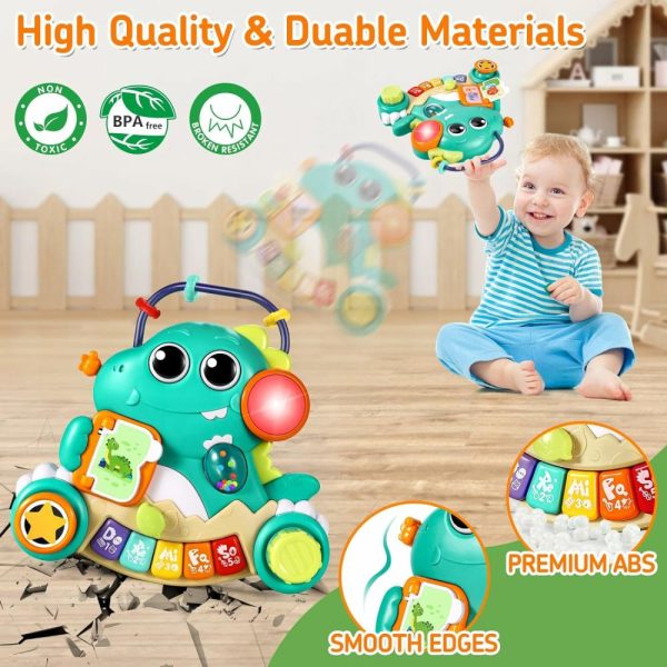 Brinquedos Musicais |   Brinquedos para Bebês de 6 a 12 Meses – Piano Infantil para Bebês de 9 a 12 Meses – Brinquedos Musicais de Dinossauro com Luz para Bebês de 6, 9, 12 e 18 Meses – Brinquedos Educativos para Aprendizagem Precoce para Meninos e Meninas de 1 Ano – Presentes de Aniversário e Natal Brinquedos Musicais Brinquedos Musicais