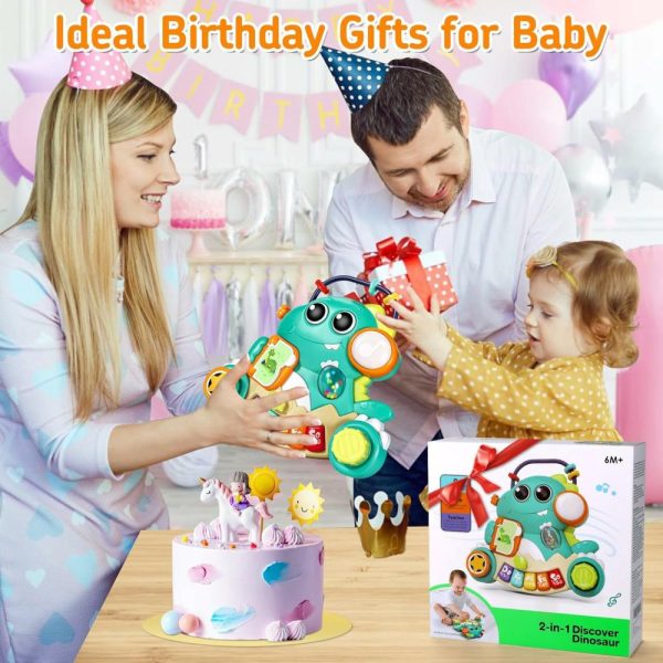 Brinquedos Musicais |   Brinquedos para Bebês de 6 a 12 Meses – Piano Infantil para Bebês de 9 a 12 Meses – Brinquedos Musicais de Dinossauro com Luz para Bebês de 6, 9, 12 e 18 Meses – Brinquedos Educativos para Aprendizagem Precoce para Meninos e Meninas de 1 Ano – Presentes de Aniversário e Natal Brinquedos Musicais Brinquedos Musicais